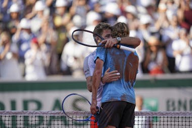 Wawrinka against Tsitsipas during 4th round, Roland-Garros 2019