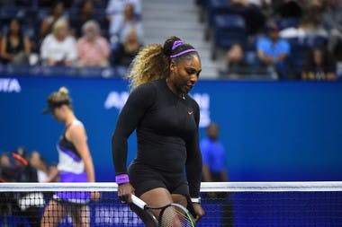 Serena Williams and Elina Svitolina during their semifinal at the 2019 US Open
