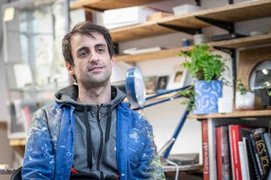 Jean Claracq in his art studio