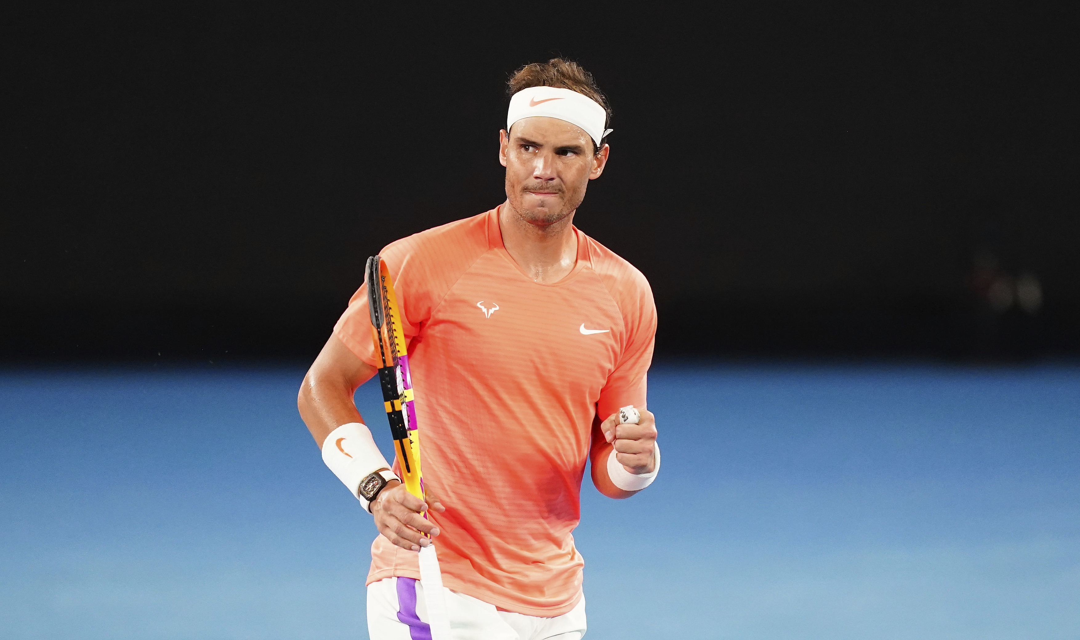 Rafael Nadal after winning his match against Cameron Norrie at the Australian Open 2021