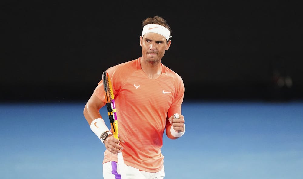 Rafael Nadal after winning his match against Cameron Norrie at the Australian Open 2021