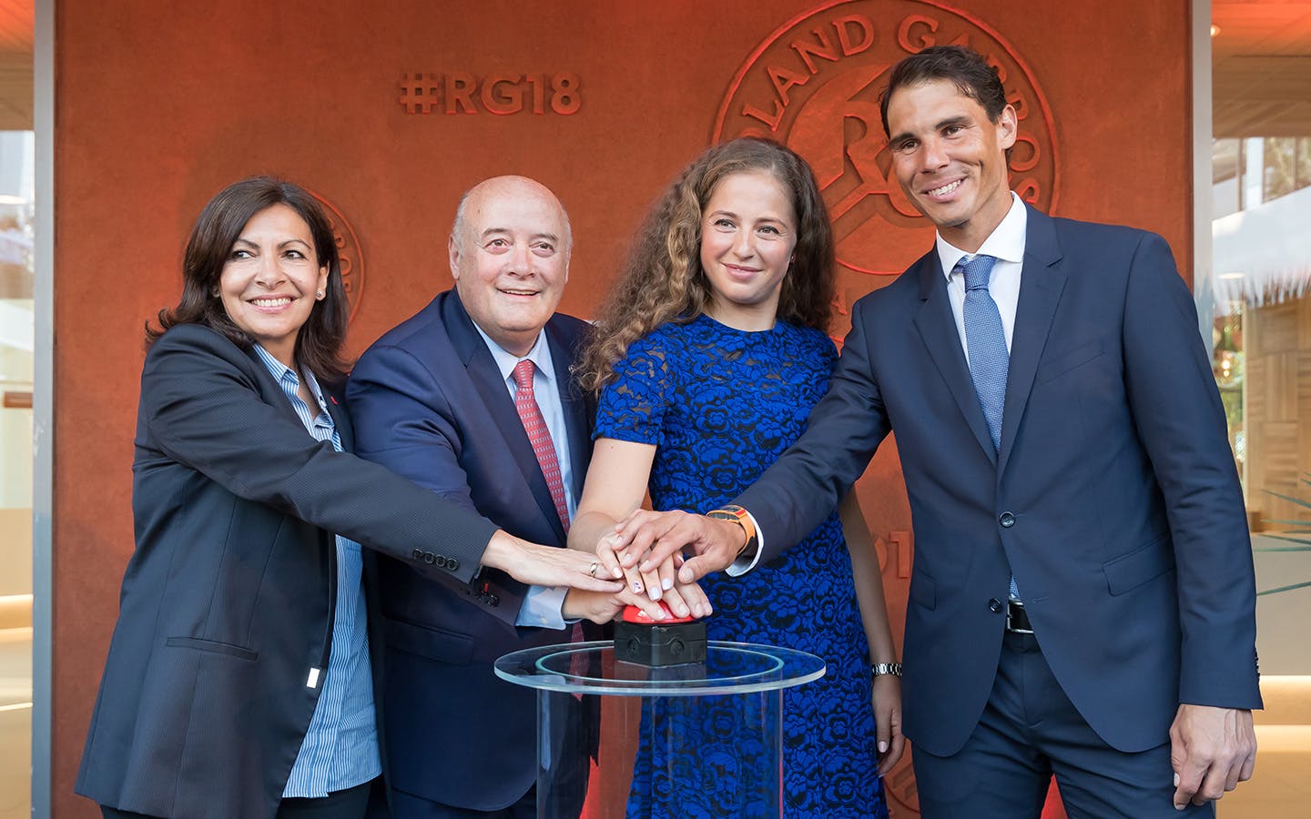 Première pierre inauguration Village de Roland-Garros NRG / Anne Hidalgo Bernard Giudicellu Rafael Nadal Jelena Ostapenko Roland-Garros 2018