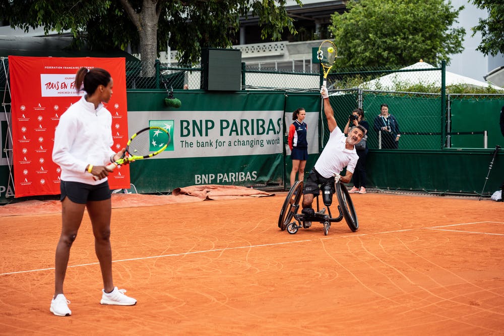 Allison Pineau, Stephane Houdet, Roland Garros 2019, Journee Tous en Fauteuil, Tournoi Pro am, 