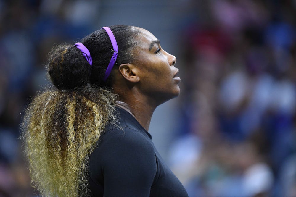 Serena Williams portrait during her first round match at the US Open 2019
