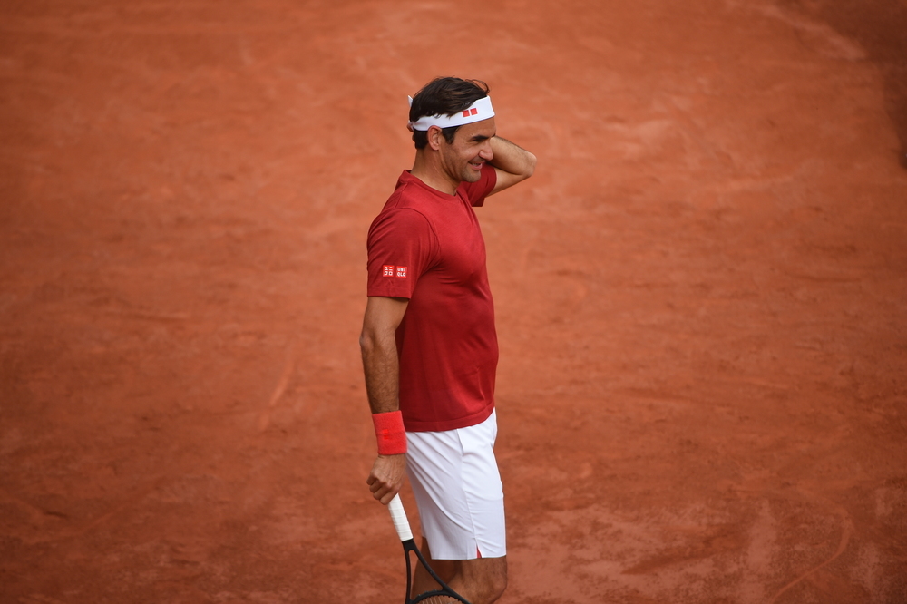 Roger Federer entraînement Roland-Garros 2021