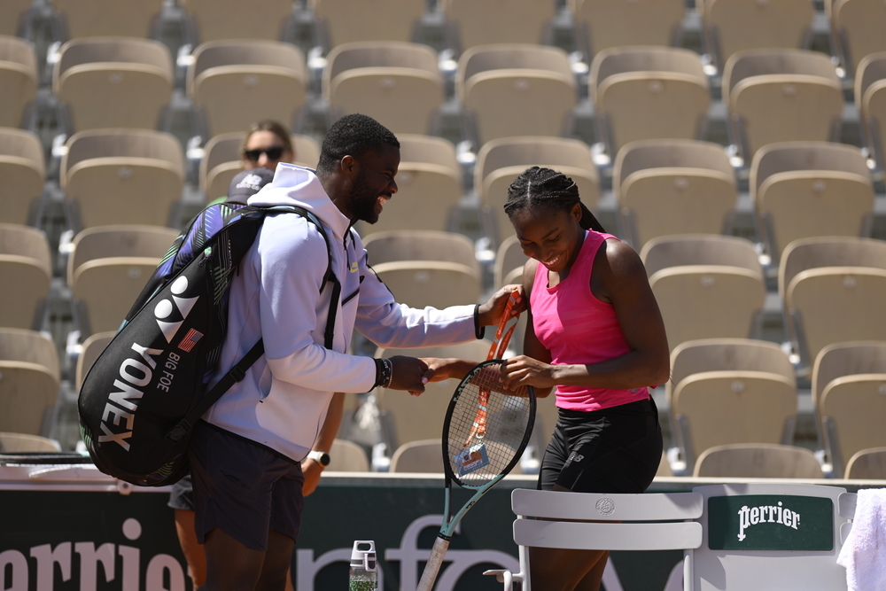 Frances Tiafoe, Coco Gauff, Roland-Garros 2023, practice