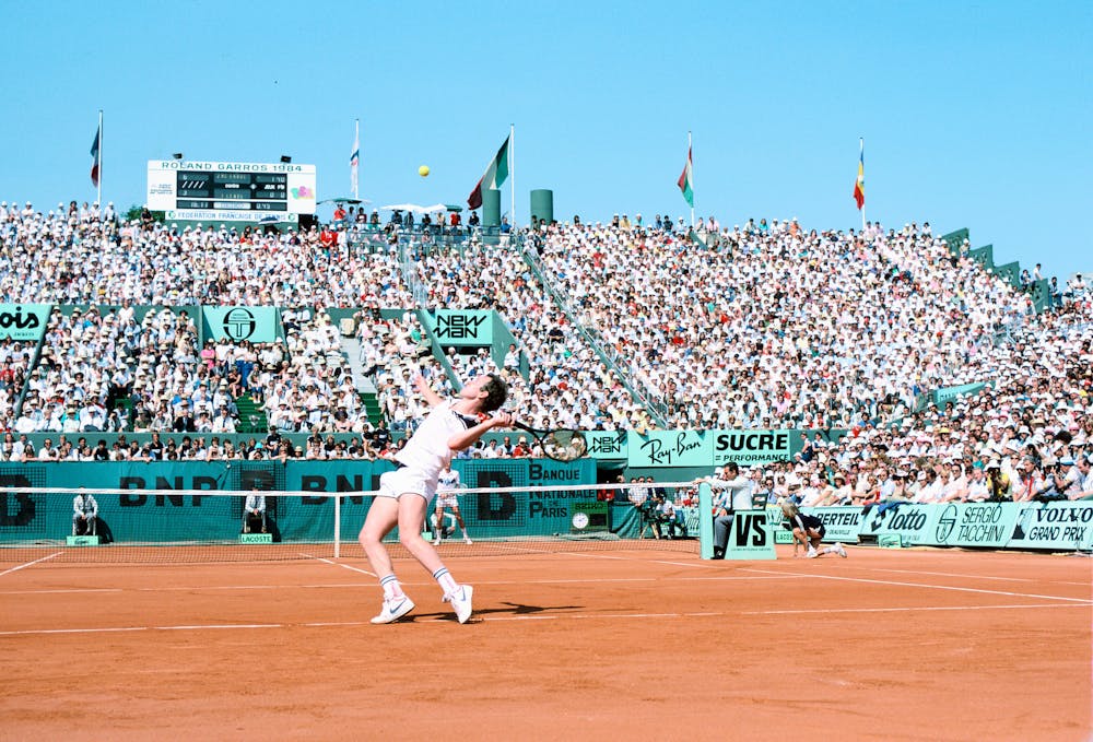 John McEnroe during the final at Roland-Garros 1984
