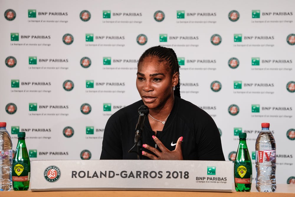 Serena Williams press conference walk-over forfait Roland-Garros 2018.
