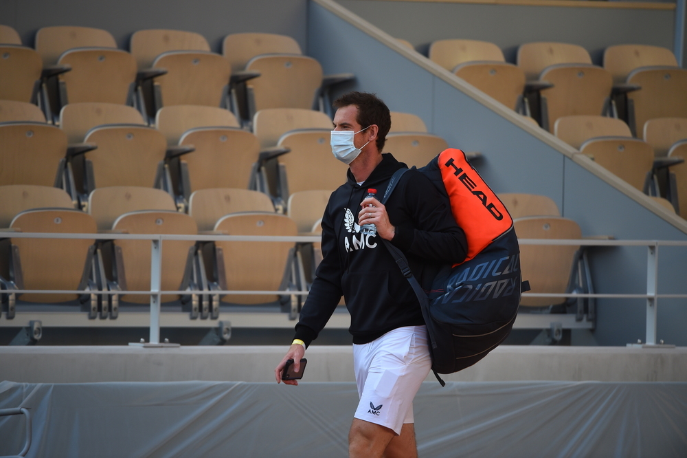 Andy Murray practice, Roland Garros 2020