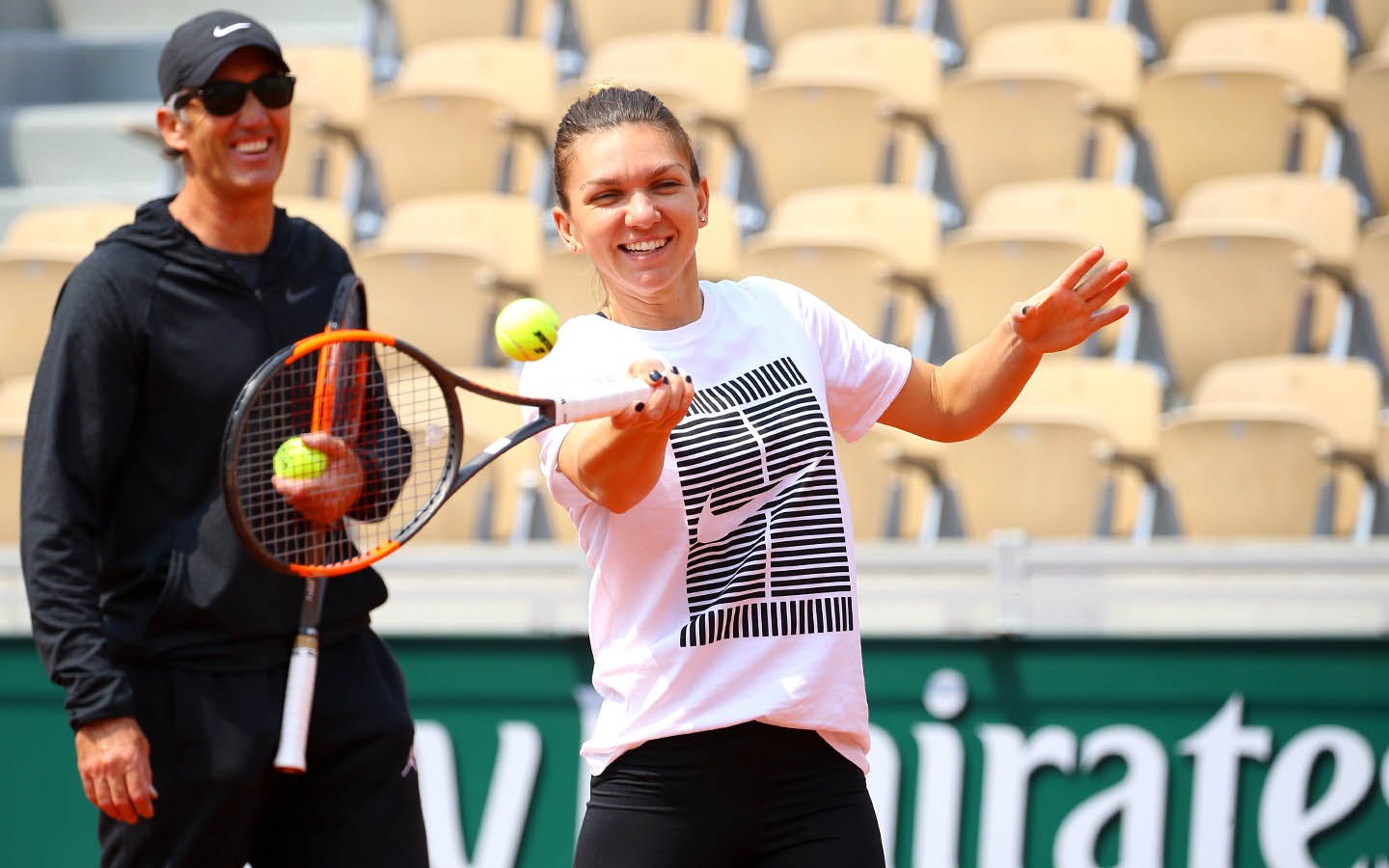 Simona Halep Darren Cahill Roland-Garros  entraînement training