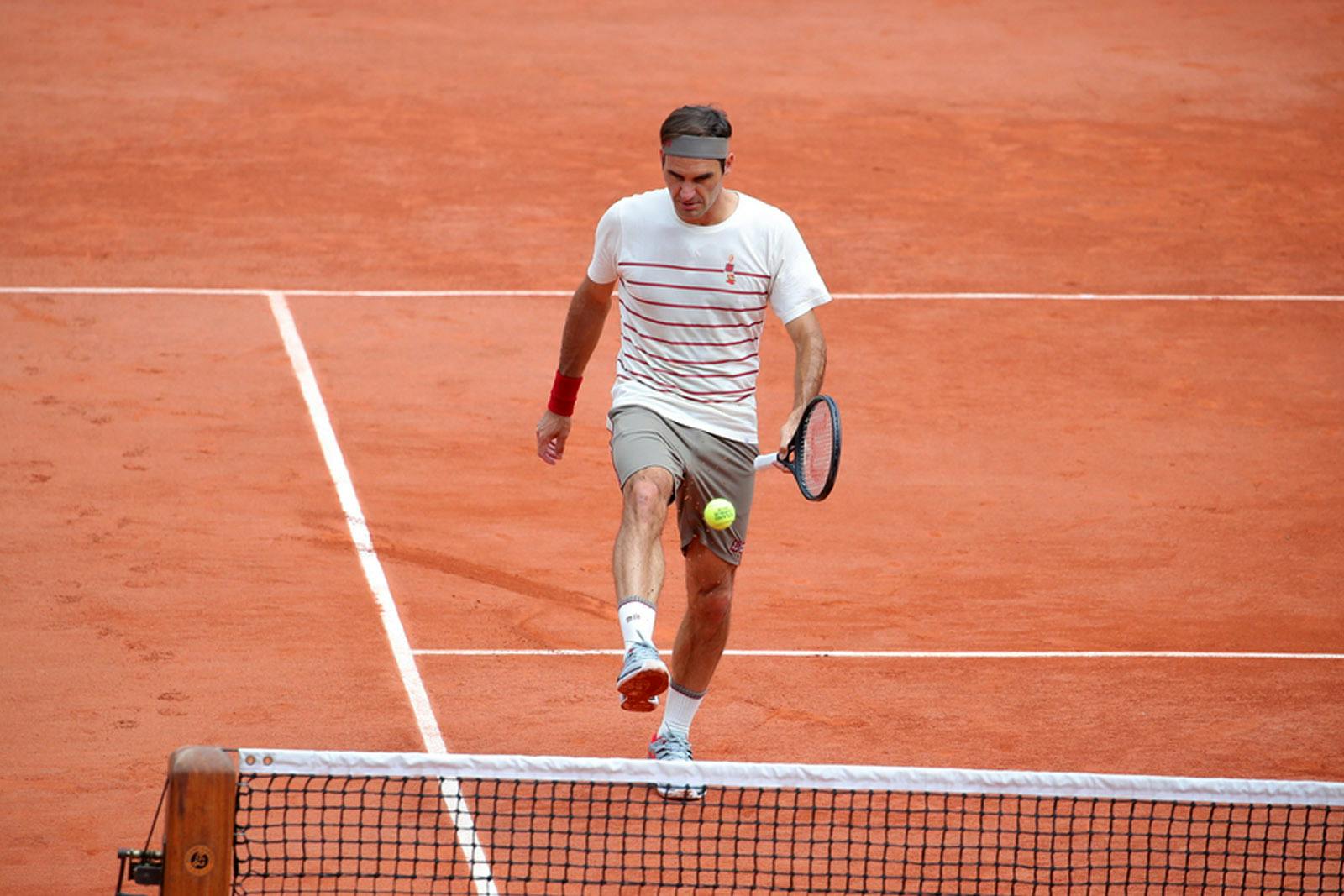 Roger Federer first practice Roland-Garros 2019