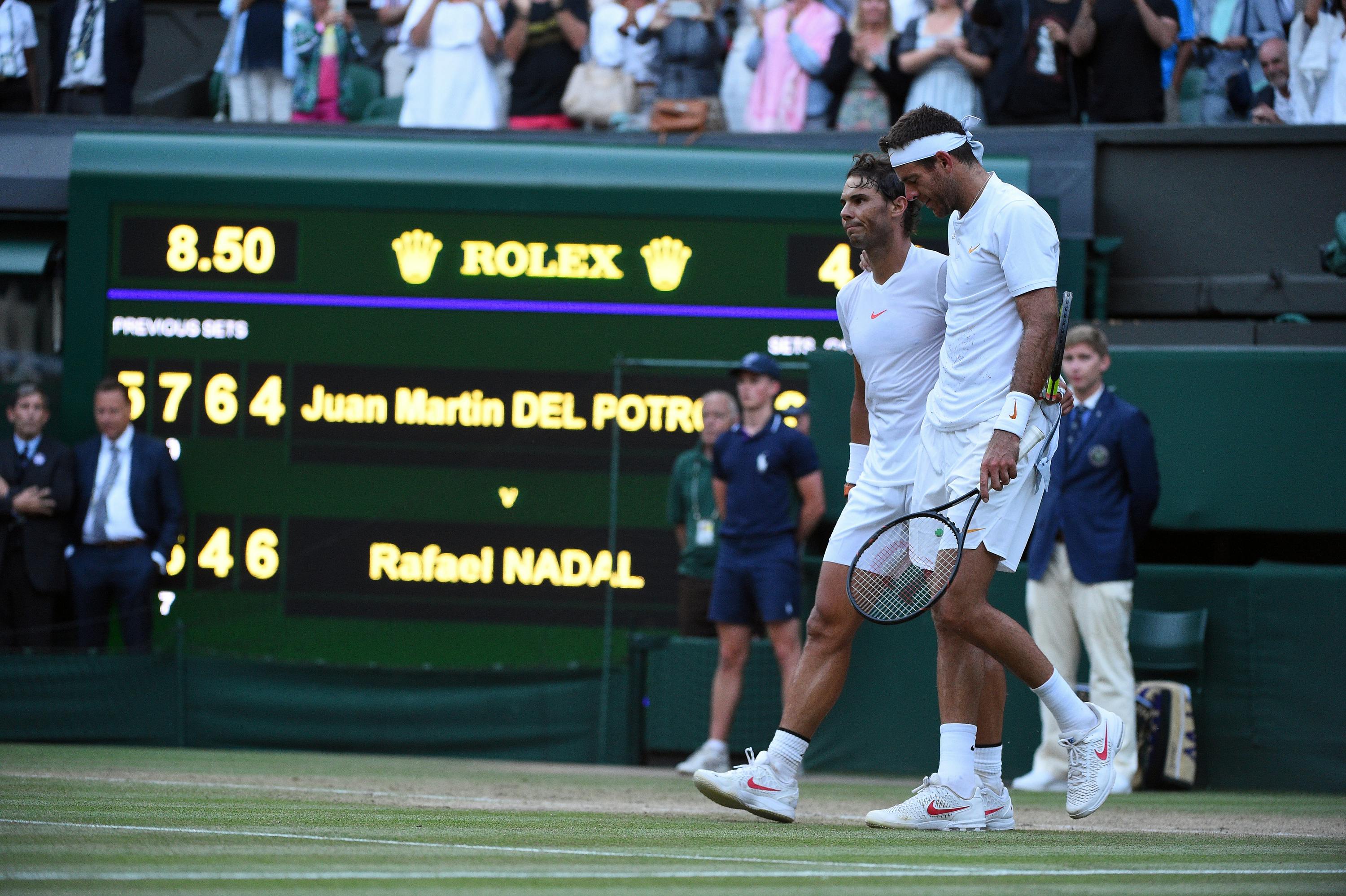 Rafael Nadal and Juan Martin del Potro Wimbledon 2018