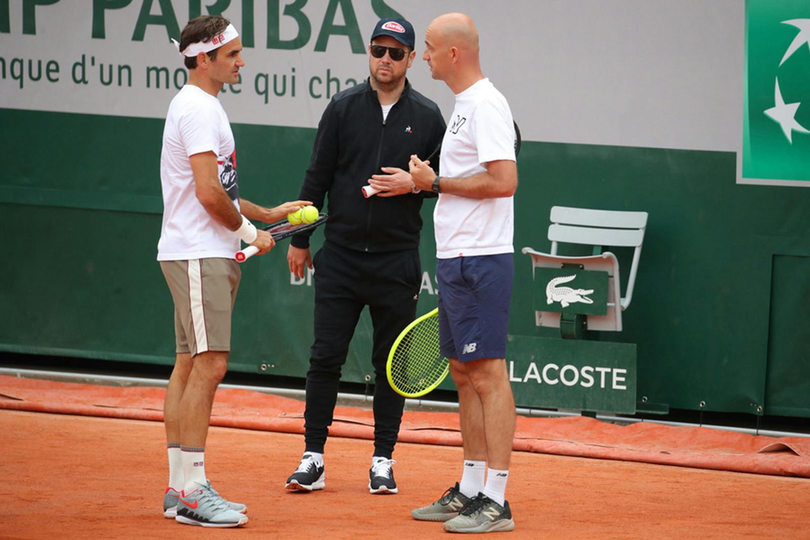 Roger Federer, Séverin Luthi, Ivan Ljubicic Roland-Garros 2019