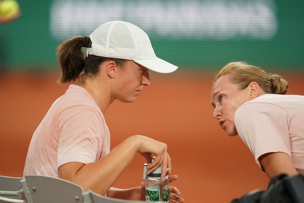 Iga Swiatek, Daria Abramowicz, Roland Garros 2022, practice