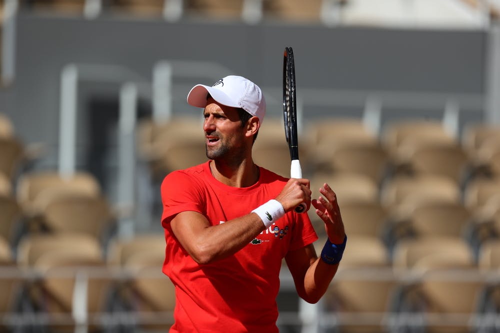 Novak Djokovic, Roland-Garros 2020, practice