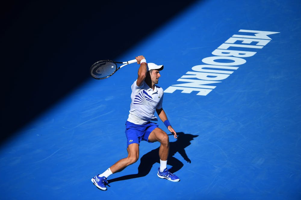 Novak Djokovic during his third round match at the Australian Open 2019