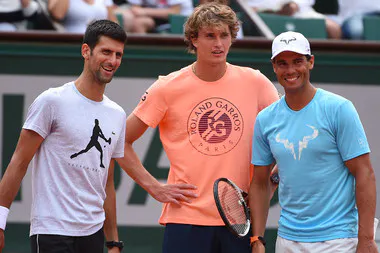 Novak Djokovic, Alexander Zverev et Rafael Nadal enfants Roland-Garros 2018