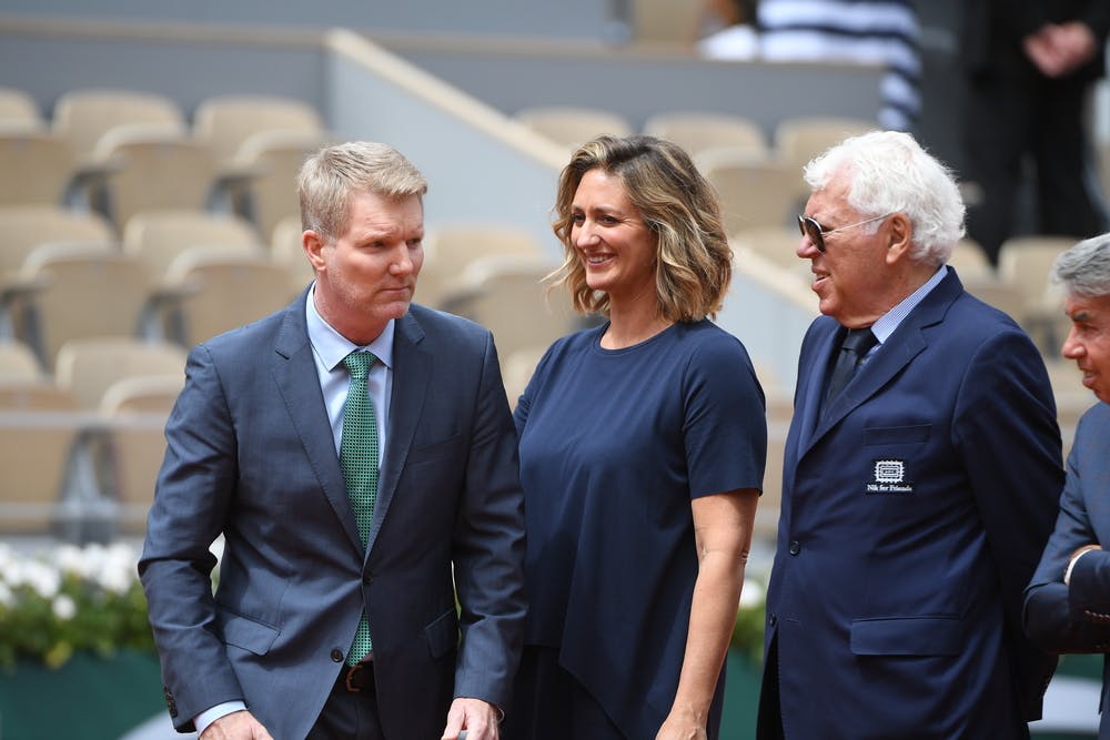 Mary Pierce during a Tennis Hall of Fame ceremony at Roland-Farros 2019