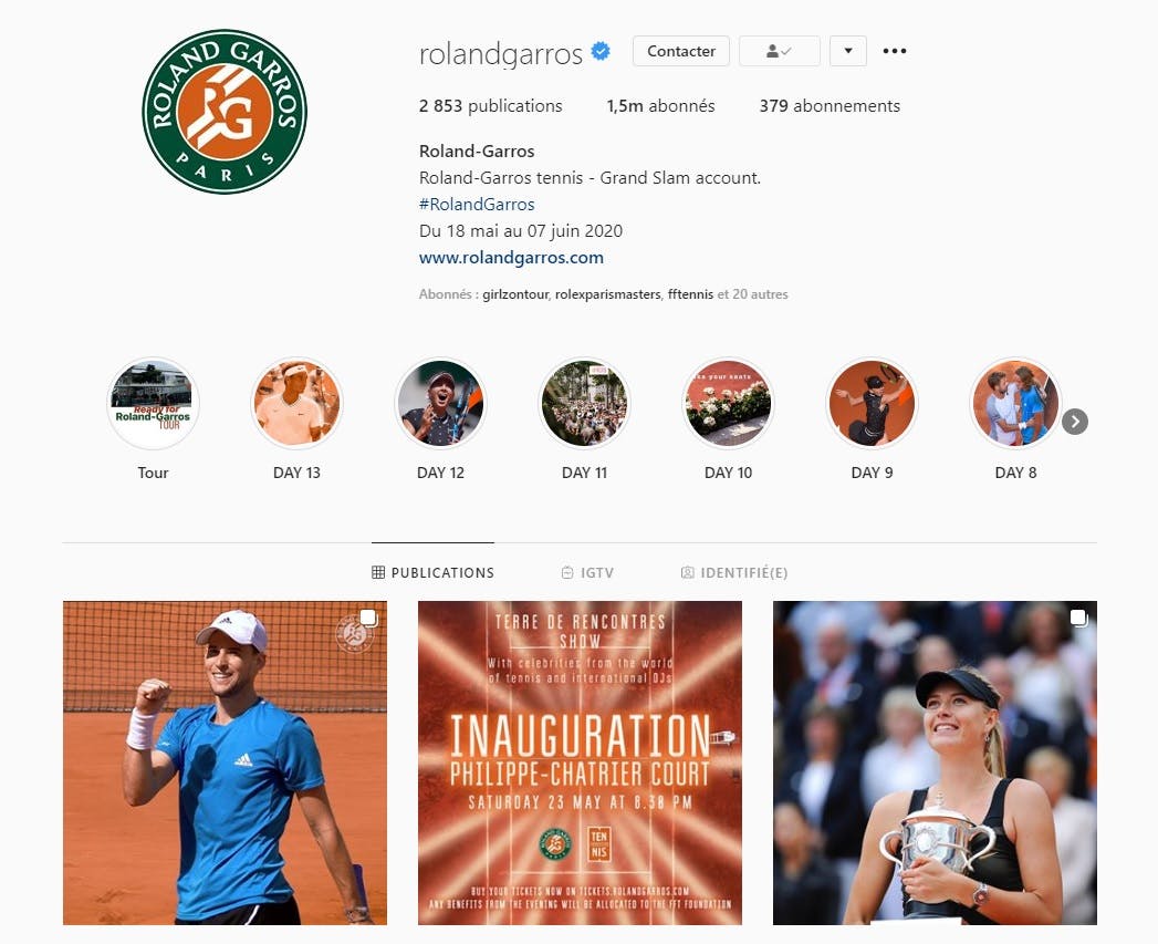 Social Media Instagram Roland-Garros