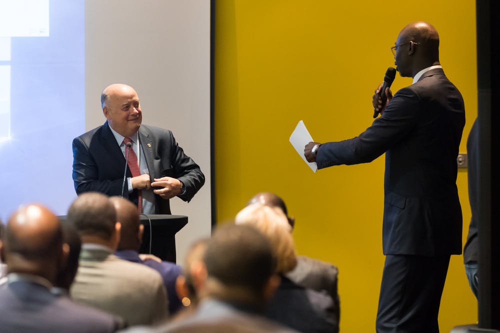 Bernard Giudicelli et Ousmane Paye Francophonie Roland-Garros 2019