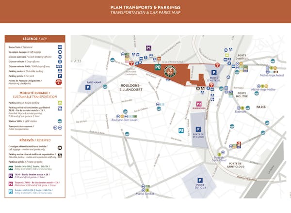 Plan Transports & Parkings / Roland-Garros 2025 Plan Transports & Parkings / Roland-Garros 2025