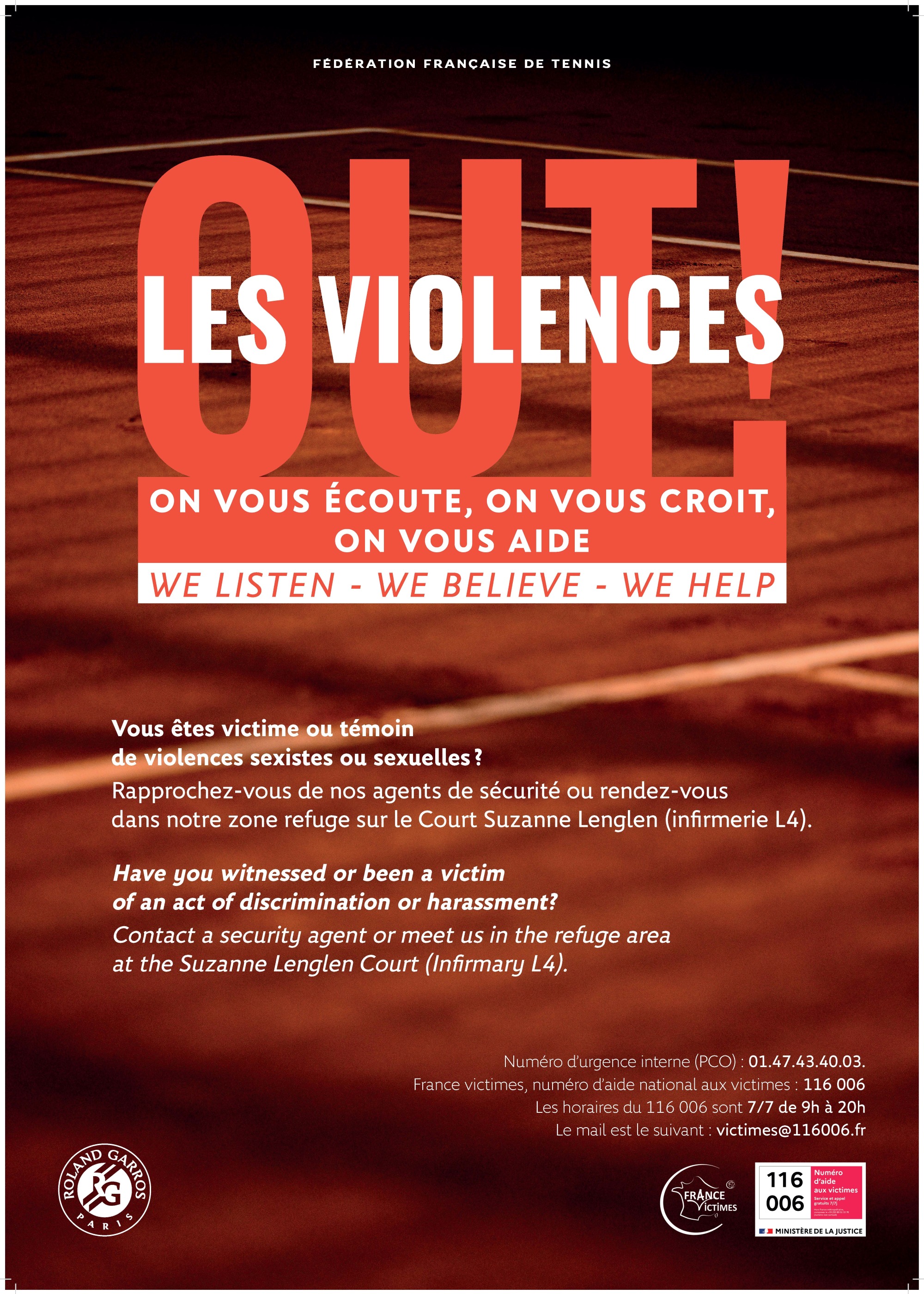 Zone refuge / Roland-Garros 2025