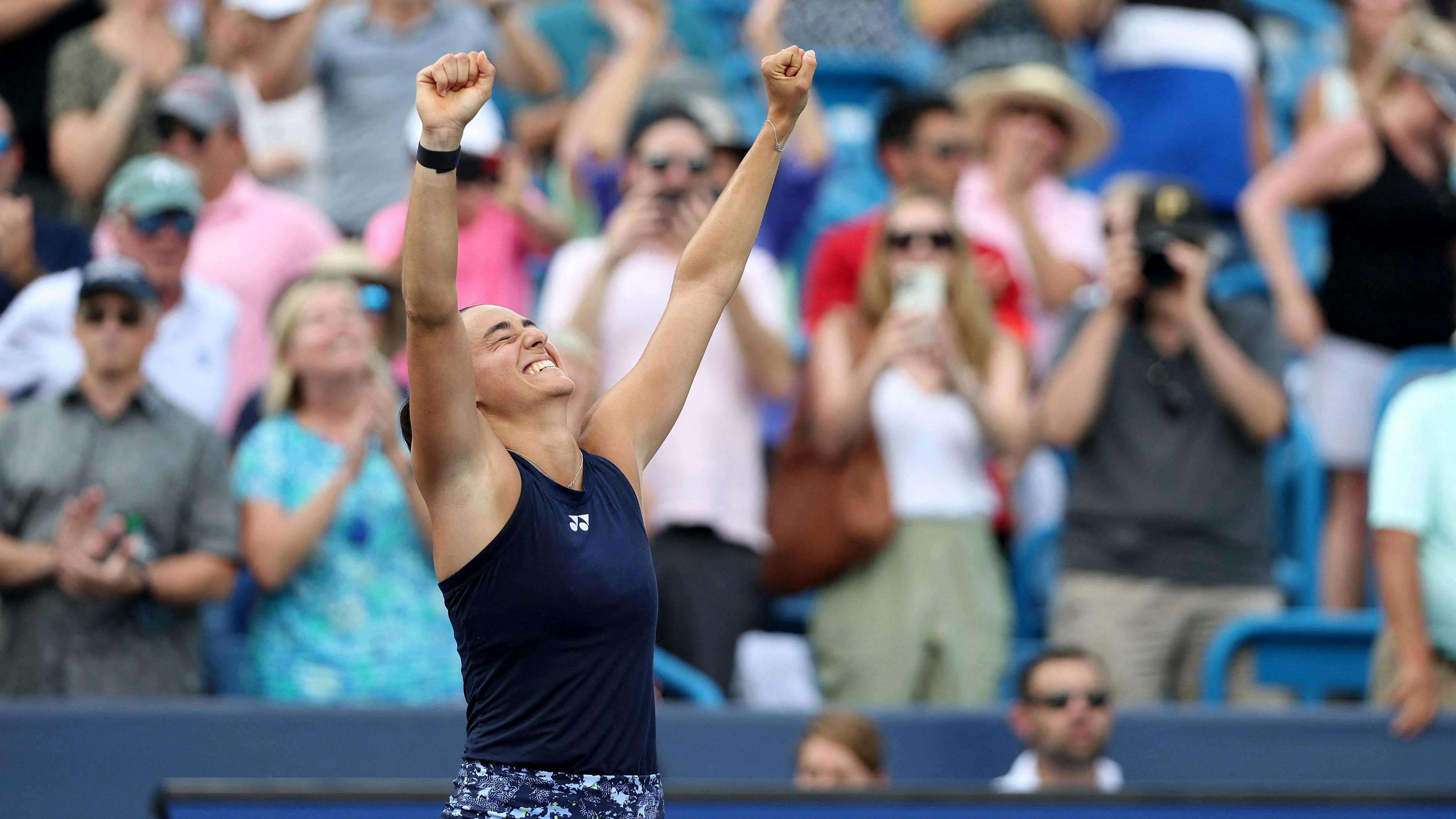 La joie de Caroline Garcia à la fin de sa finale.