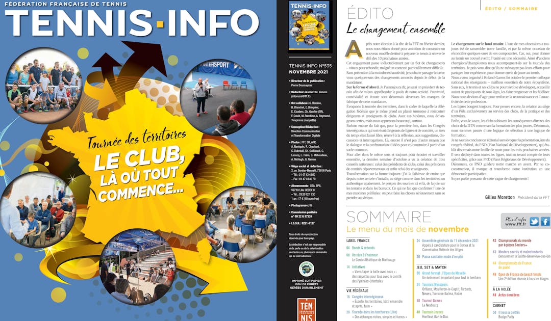 Découvrez le Tennis Info n°535 | Fédération française de tennis