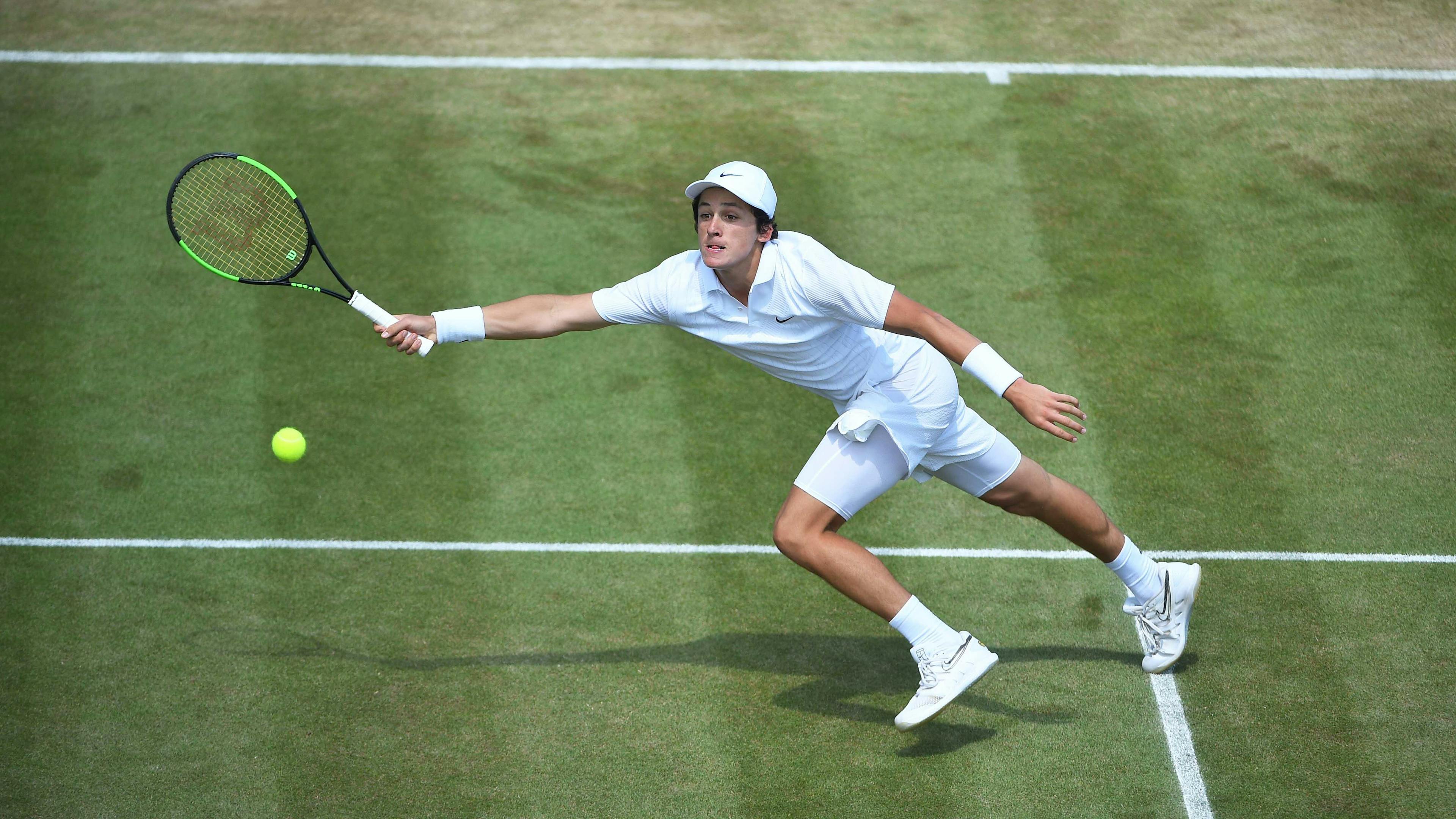 Harold Mayot en quarts de Wimbledon 2019 juniors.