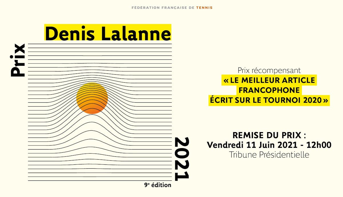 La 9e prix Denis-Lalanne sera remis le 11 juin | Fédération française de tennis