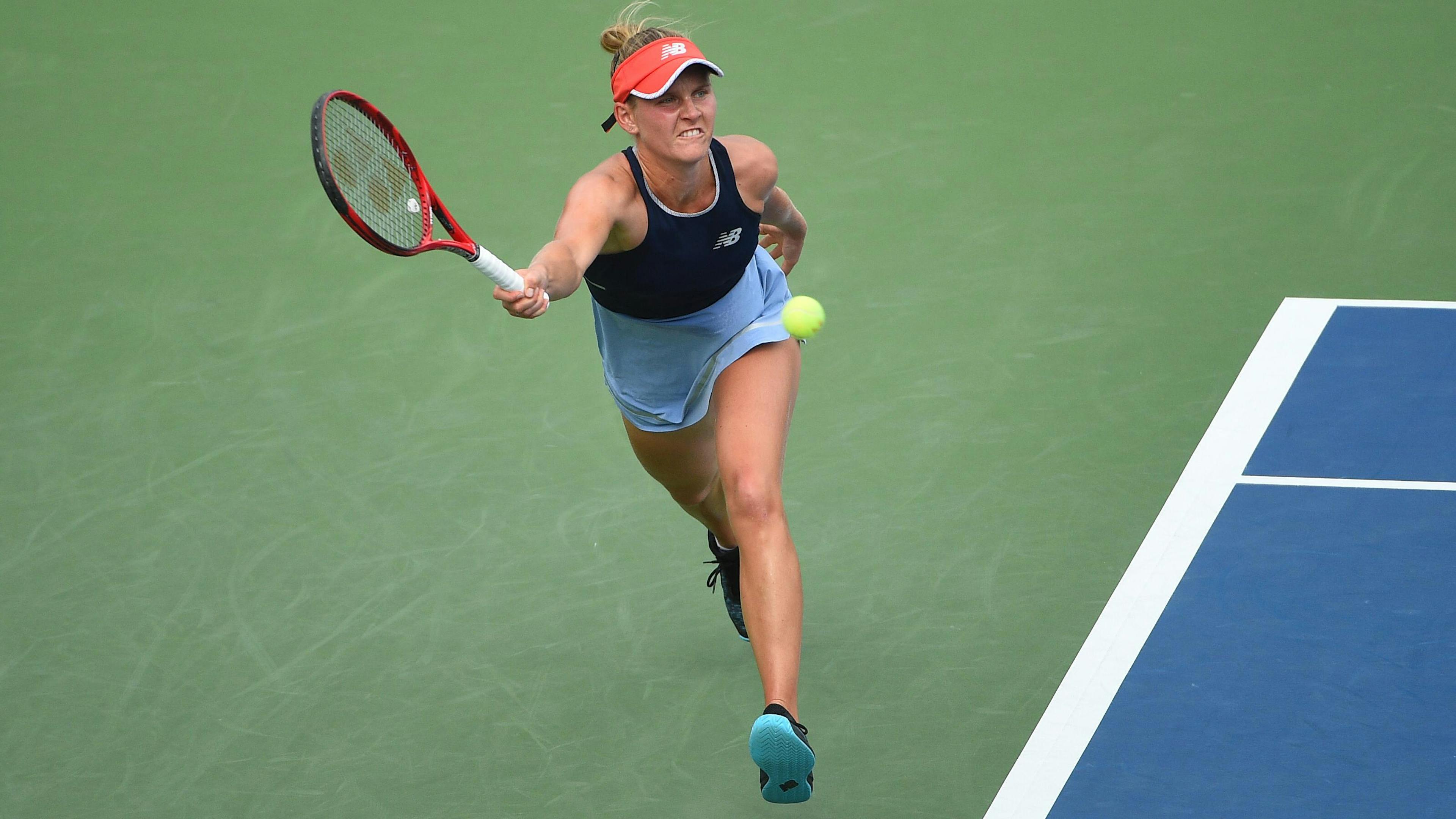 Fiona Ferro au 3e tour de l'US Open 2019.