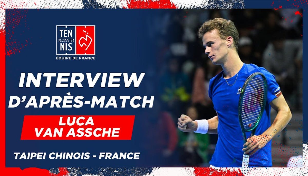 La réaction de Luca Van Assche après sa première victoire en Coupe Davis | Fédération française de tennis