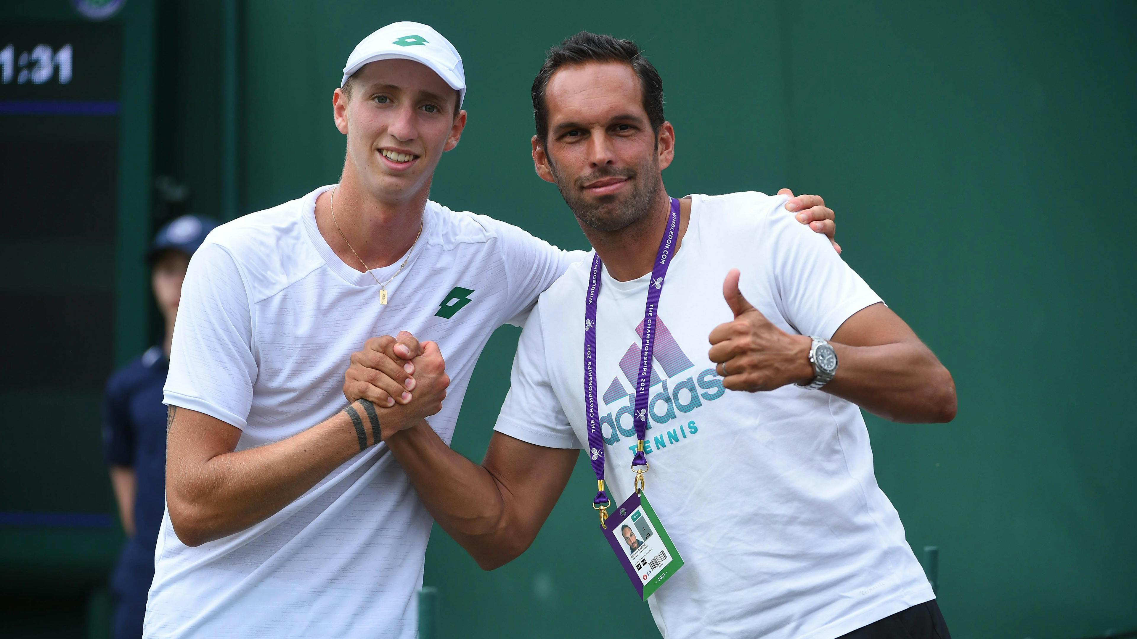 Sascha avec son coach Romain Bazire.