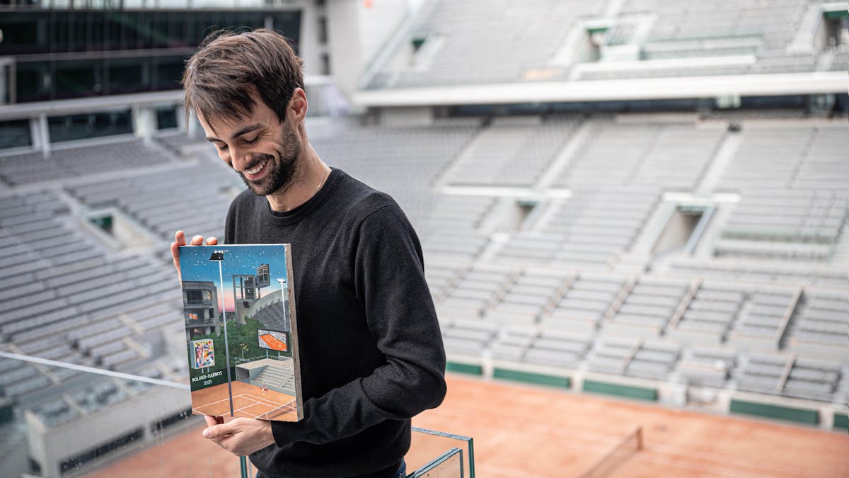 Jean Claracq et l'affiche de Roland-Garros 2021