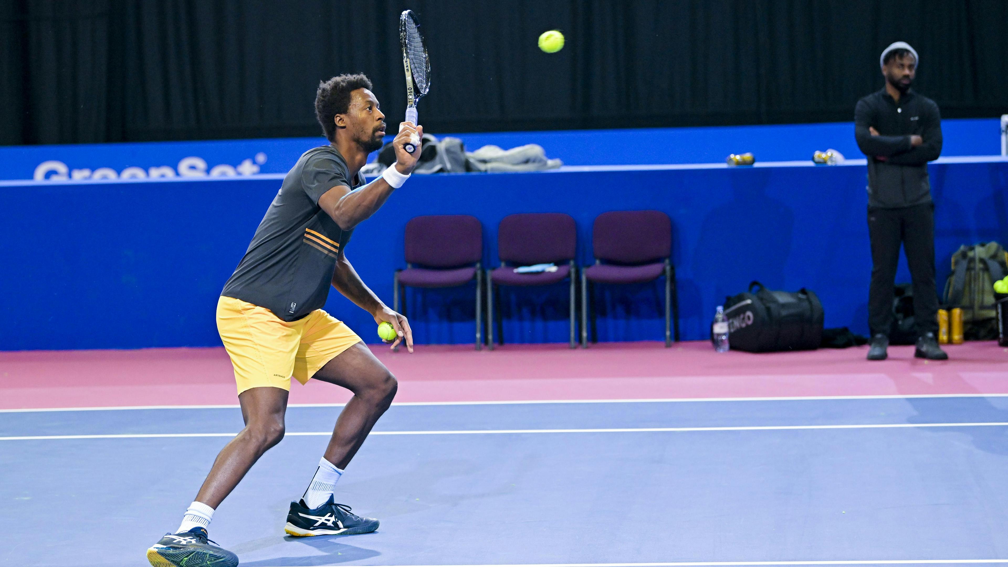 Gaël Monfils a pris ses marques dans l'Arena de Montpellier ce mardi.