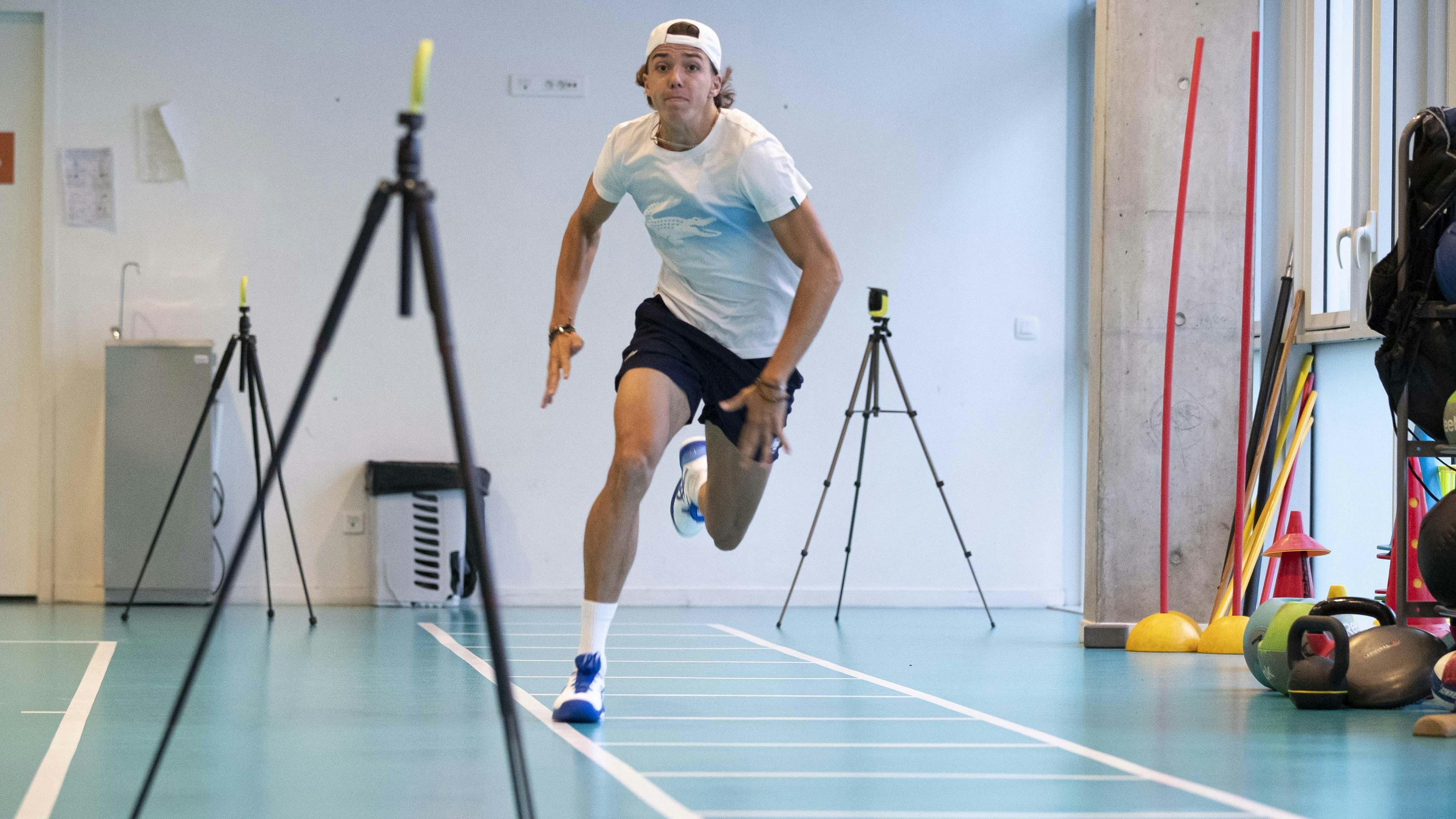 Arthur Cazaux lors des tests de vitesse effectués au CNE cette semaine.