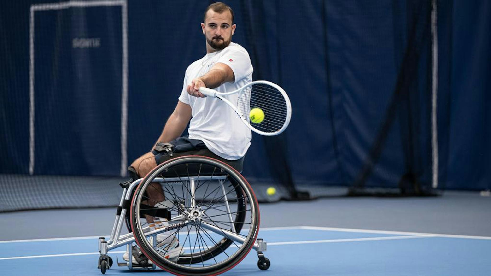 Guilhem Laget; pensionnaire du Pôle France tennis-fauteuil depuis deux ans.