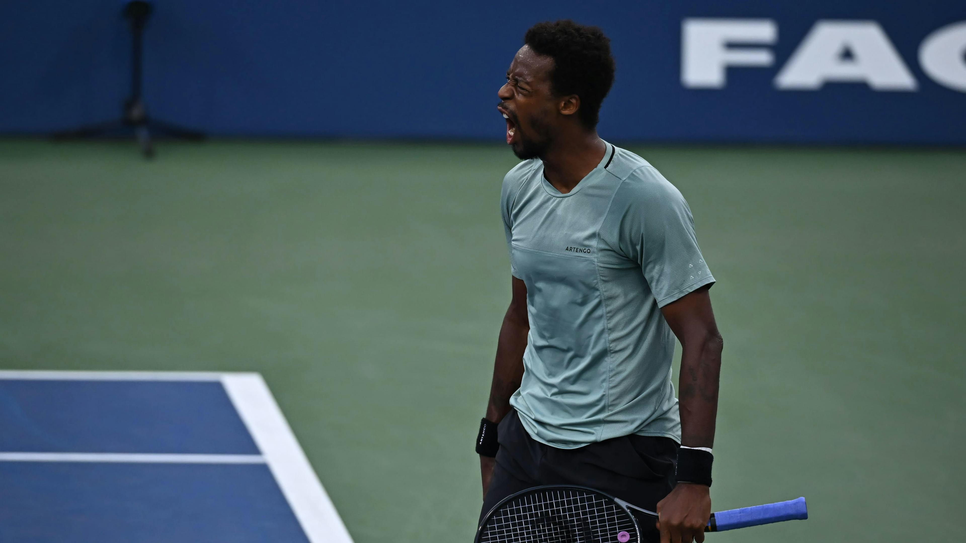 Gaël Monfils lors de son deuxième tour face à Andrey Rublev.