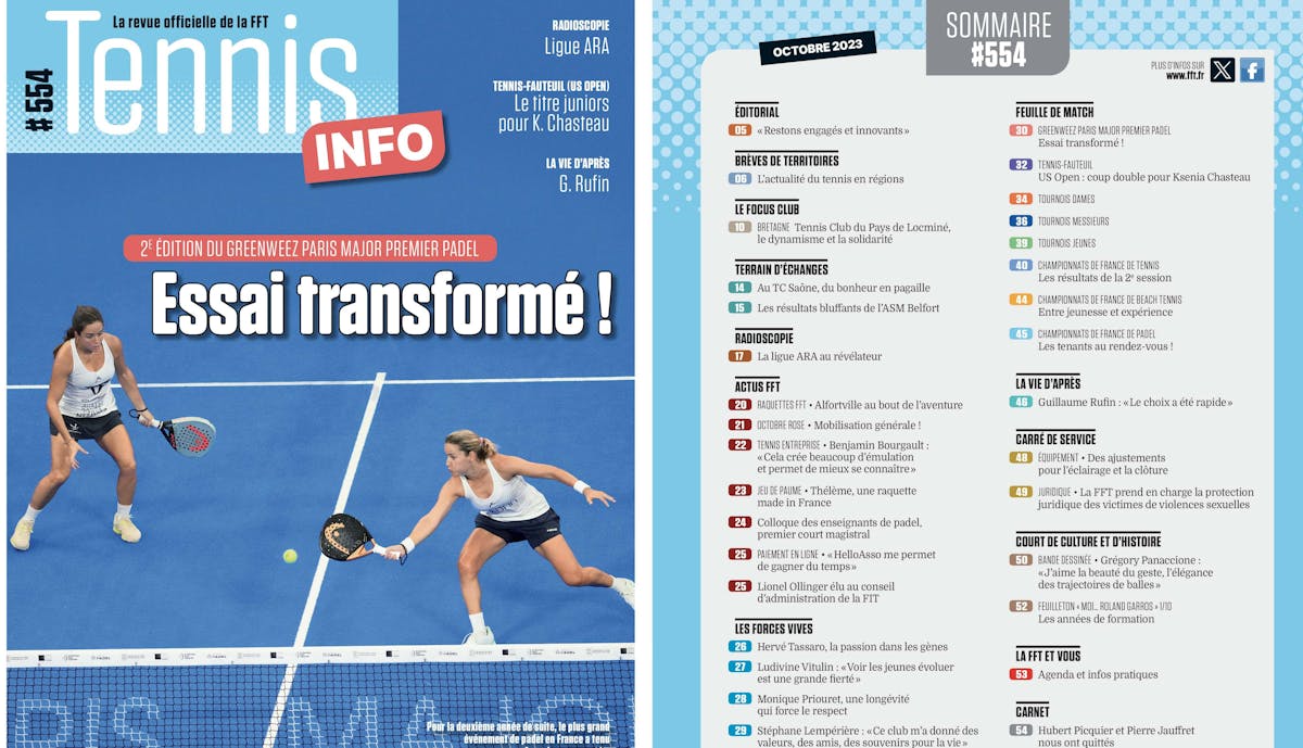 Tennis Info n°554 - La mue de Tennis Info | Fédération française de tennis