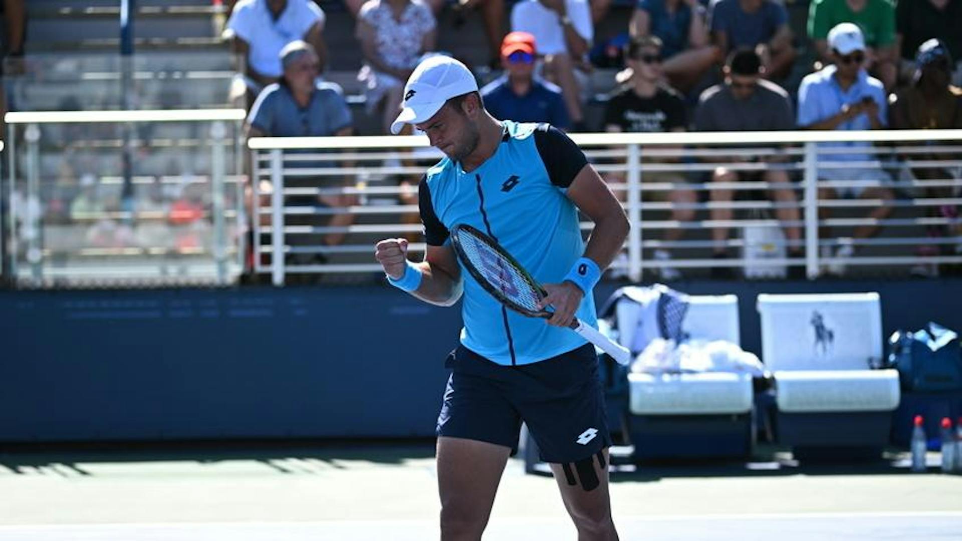 Enzo Couacaud au premier tour de l'US Open en 2022