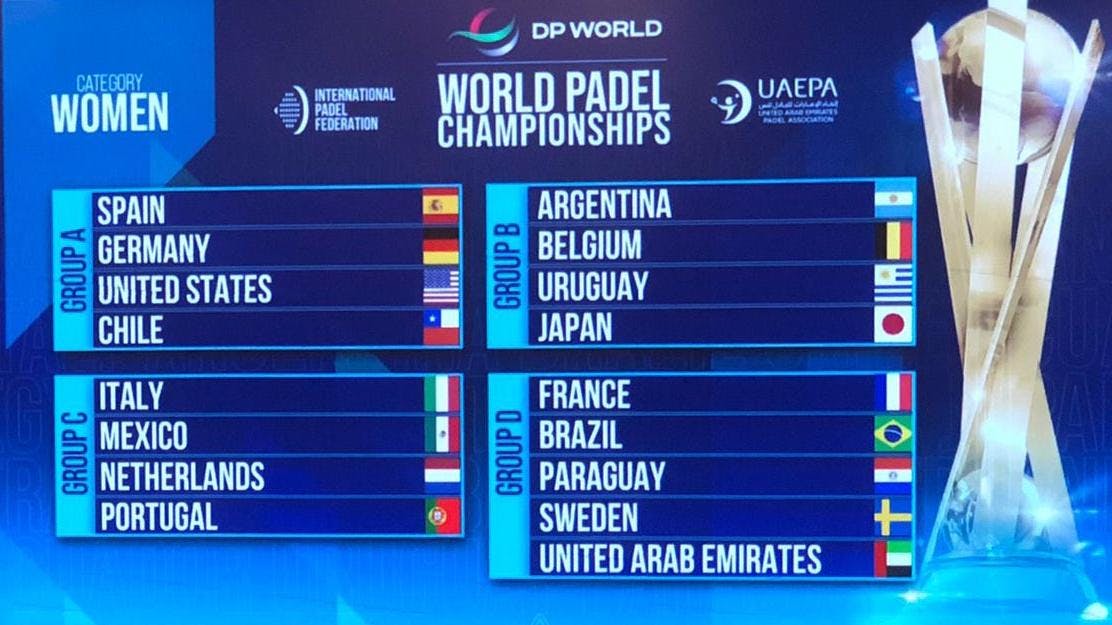 Composition des groupes féminins - Championnats du monde de padel 2022
