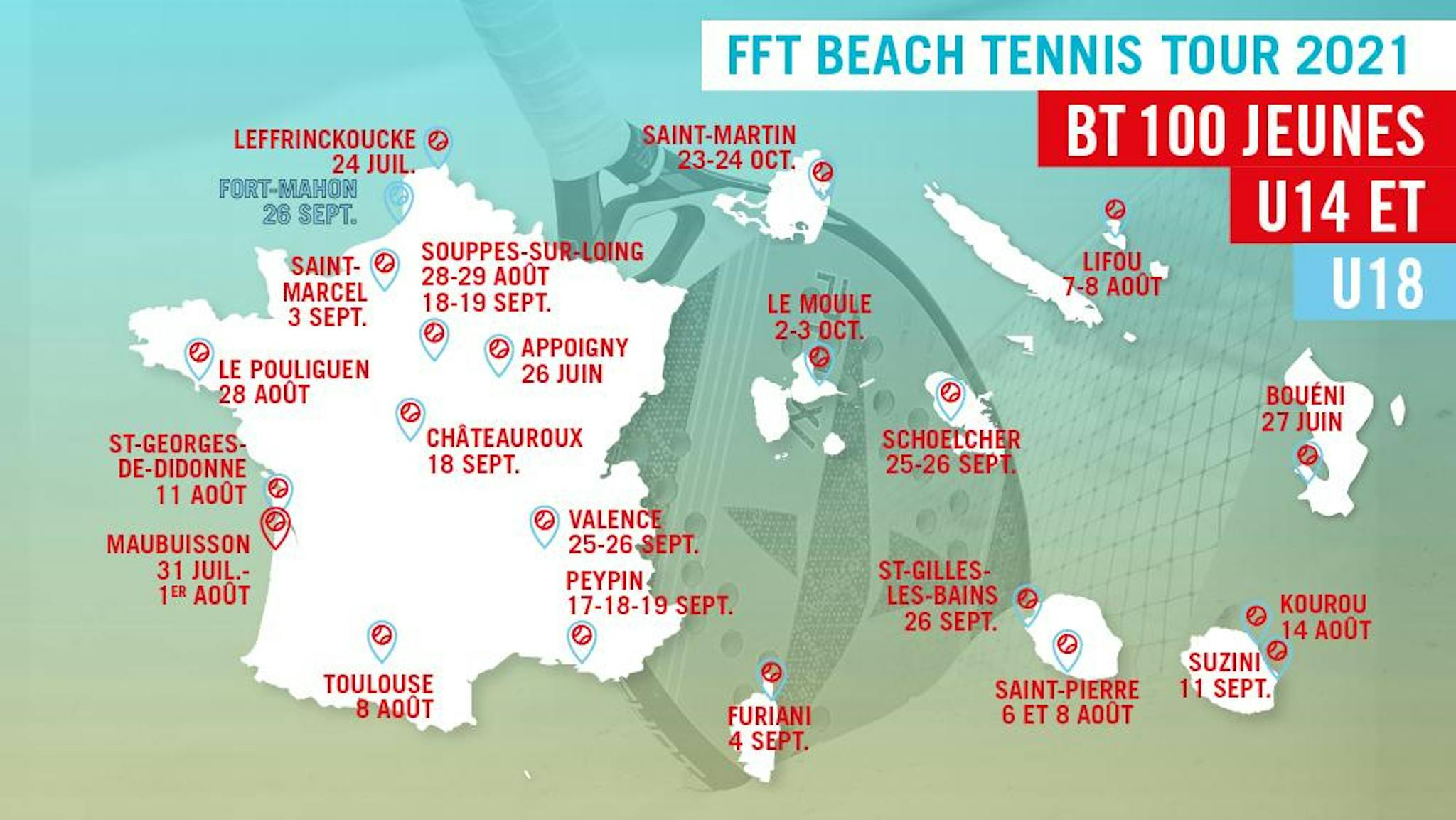 Carte des BT 100 jeunes en 2021