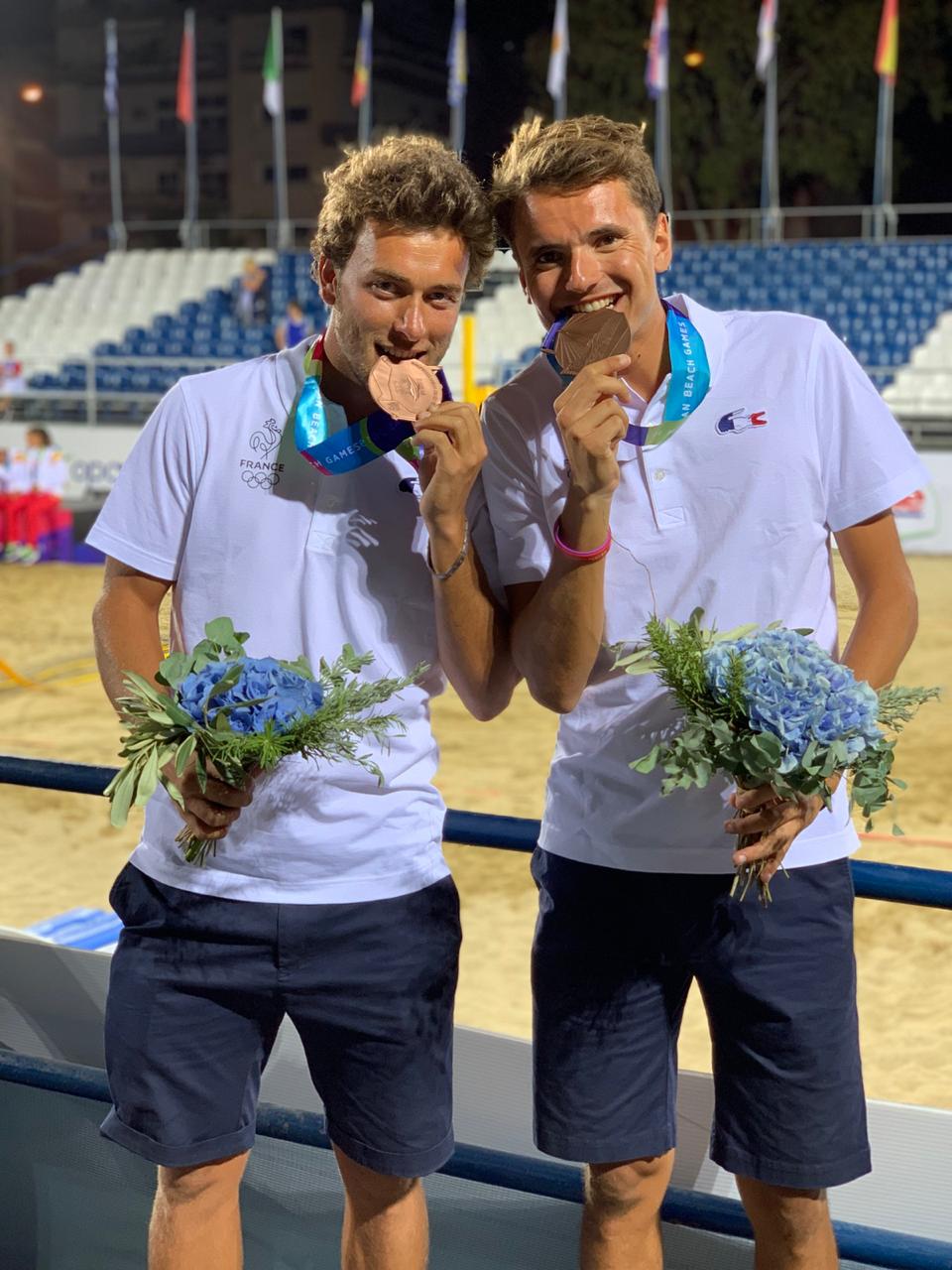 Jeux Méditerranéens de plage les Bleus en bronze! Fédération