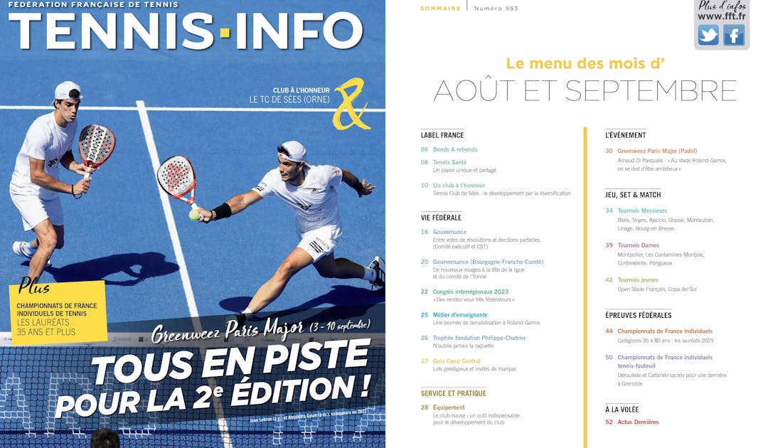 Découvrez le Tennis Info n°553 | Fédération française de tennis