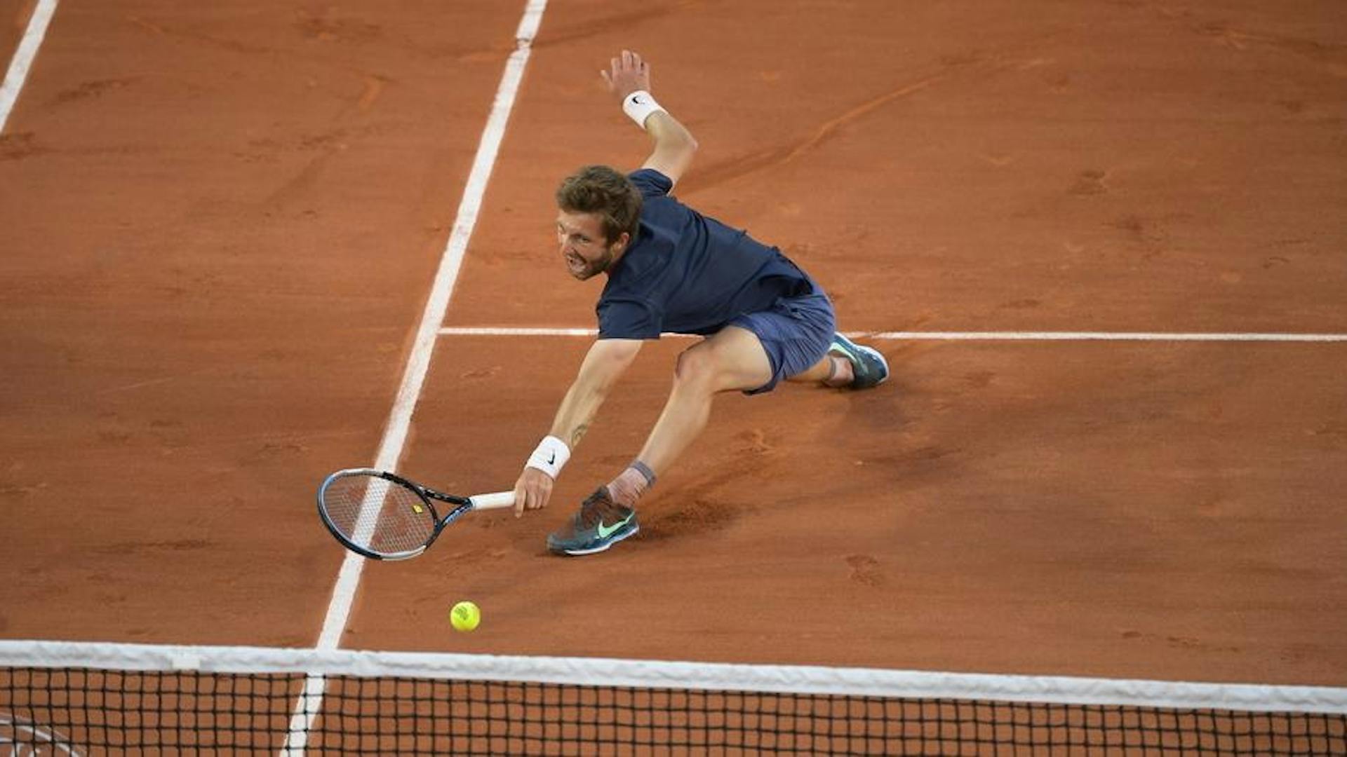 Centre gravité bas, un atout qui sert aussi Corentin Moutet !