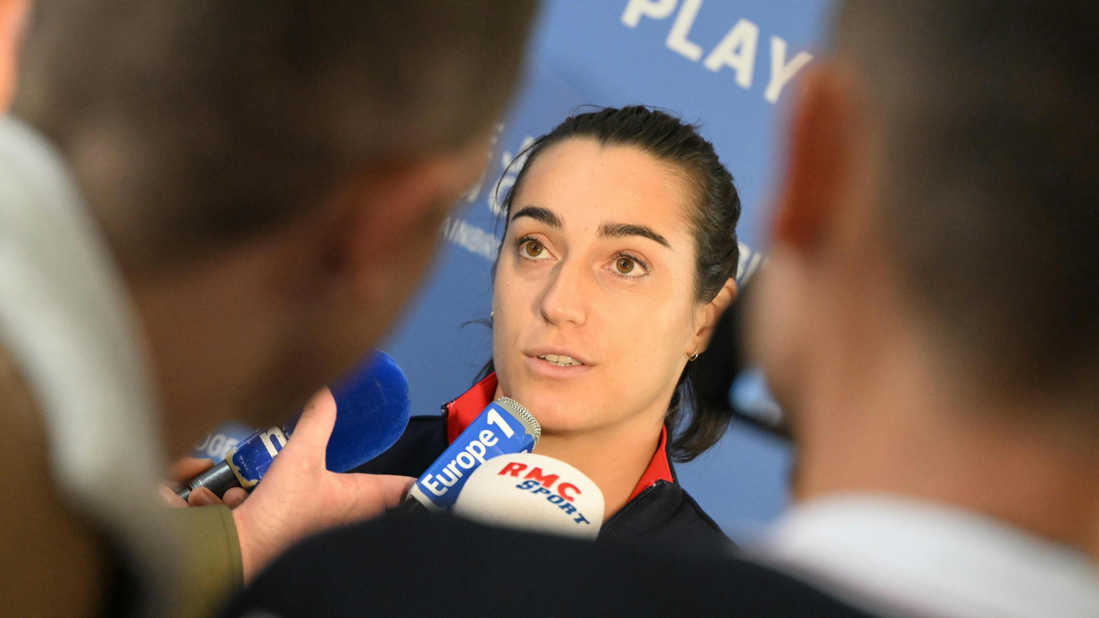 Caroline Garcia était évidemment très attendue par les médias français au Portel...