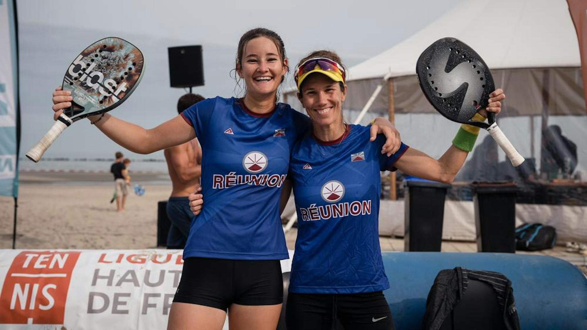 Maïre avec sa partenaire aux championnats de France 2021, Magali Garnier.