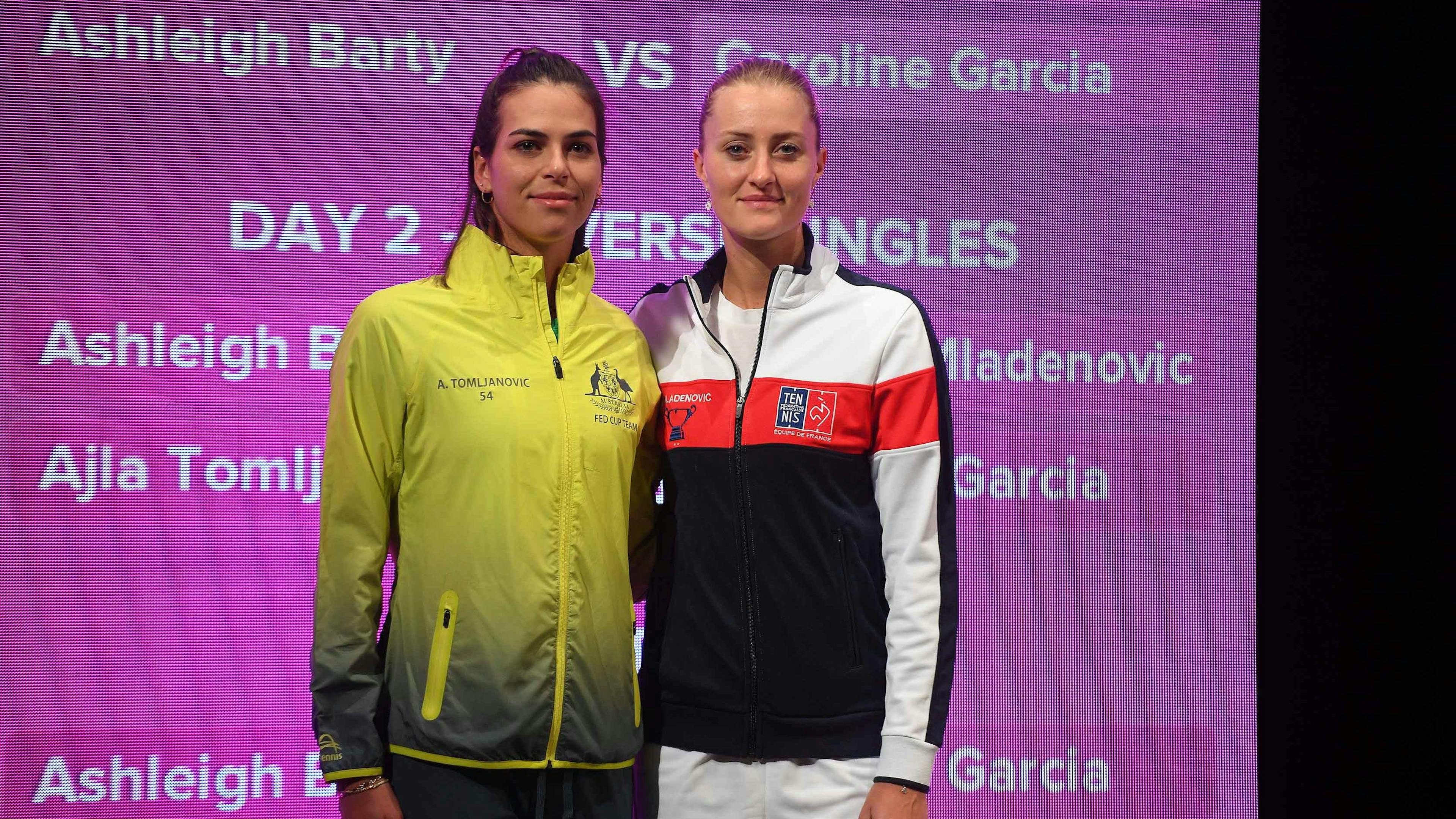 Alja Tomjanovic et Kristina Mladenovic, le premier match de la finale