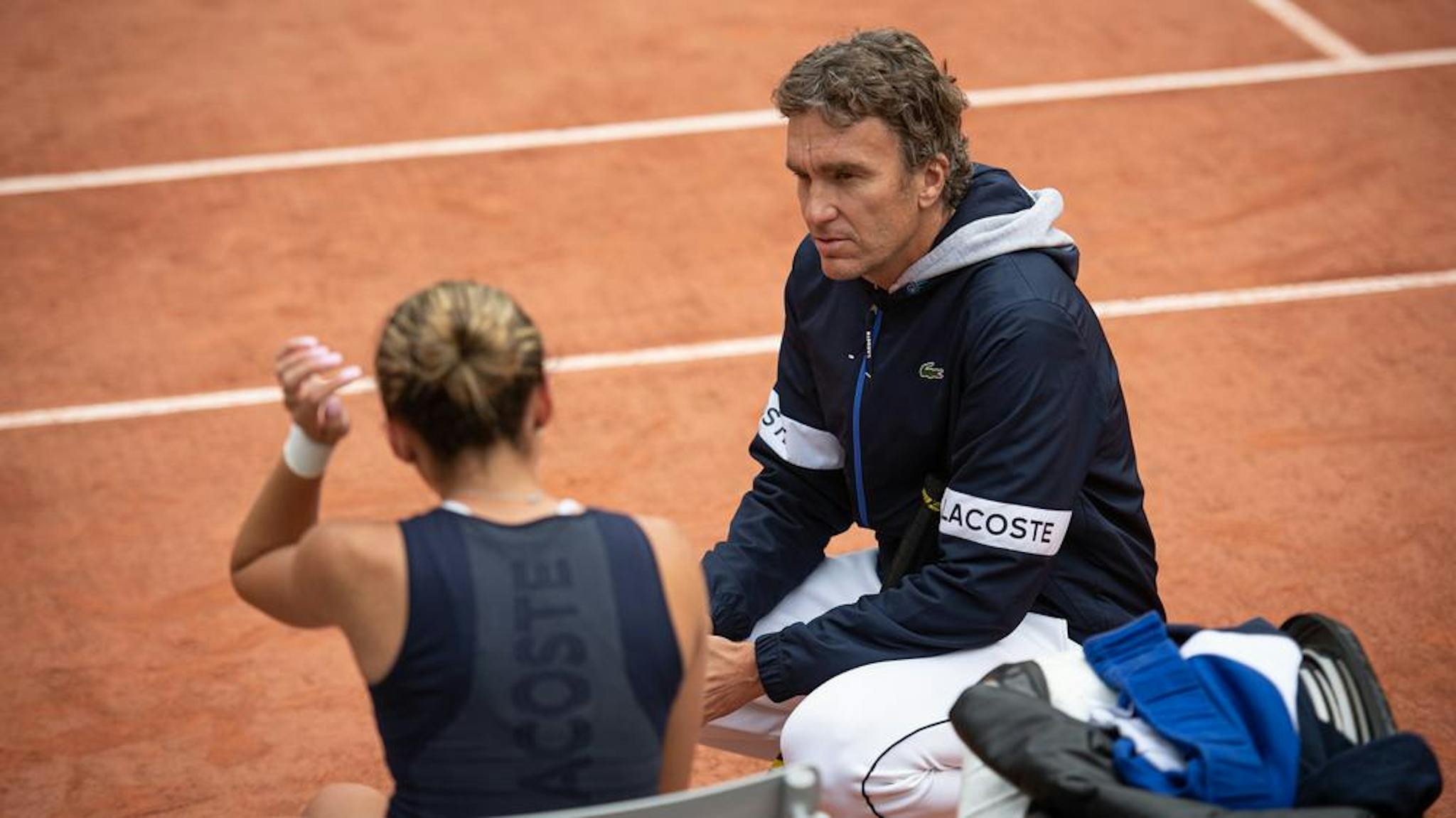 Sarah Iliev et Grégory Carraz à l'entraînement.