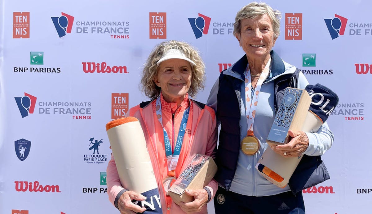 Michèle Bichon et Frédérique Caillard, finalistes des championnats de France 80 ans, dames.
